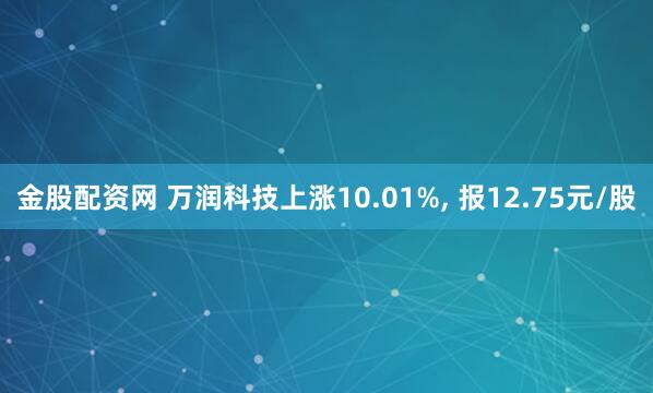 金股配资网 万润科技上涨10.01%, 报12.75元/股